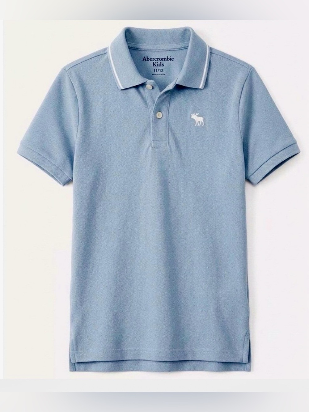 Abercrombie Kids L Pique Polo Shirt Boy’s 11/12 Slate Blue New NWT SS